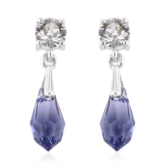 Swarovski Jewelry - SWAROVSKI Tanzanite Crystal Drop Earrin…